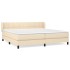 Cama box spring con colchón tela color crema 200x200
