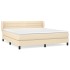 Cama box spring con colchón tela color crema 160x200