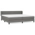 Cama box spring con colchón tela gris oscuro 200x200