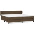 Cama box spring con colchón tela marrón oscuro 200x200