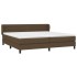 Cama box spring con colchón tela marrón oscuro 200x200