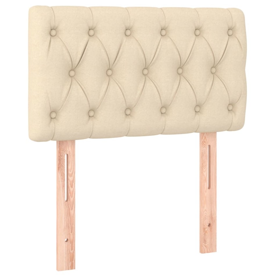 Cama box spring con colchón tela color crema 80x200