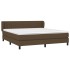 Cama box spring con colchón tela marrón oscuro 160x200