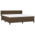 Cama box spring con colchón tela marrón oscuro 160x200
