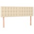 Cama box spring con colchón tela color crema 140x200