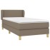Cama box spring con colchón tela gris taupe 80x200