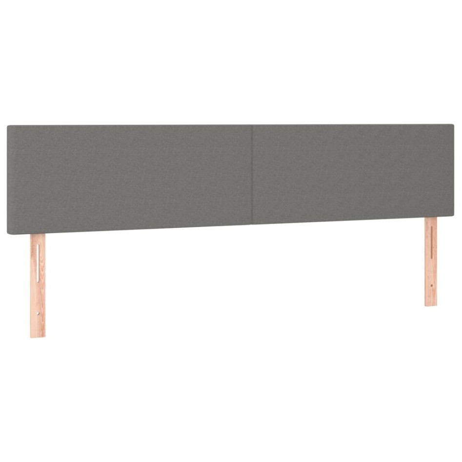 Cama box spring con colchón tela gris oscuro 180x200