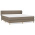 Cama box spring con colchón tela gris taupe 160x200
