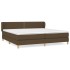 Cama box spring con colchón tela marrón oscuro 200x200