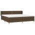 Cama box spring con colchón tela marrón oscuro 200x200