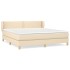 Cama box spring con colchón tela color crema 160x200
