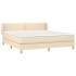 Cama box spring con colchón tela color crema 160x200