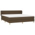 Cama box spring con colchón tela marrón oscuro 160x200