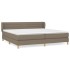 Cama box spring con colchón tela gris taupe 200x200