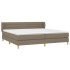 Cama box spring con colchón tela gris taupe 200x200
