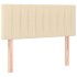 Cama box spring con colchón tela color crema 90x190