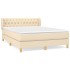 Cama box spring con colchón tela color crema 140x200