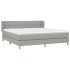 Cama box spring con colchón tela gris claro 180x200