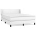 Cama box spring con colchón cuero sintético blanco 140x190