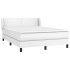 Cama box spring con colchón cuero sintético blanco 140x190