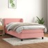 Cama box spring con colchón terciopelo rosa 80x200