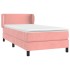 Cama box spring con colchón terciopelo rosa 80x200