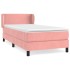 Cama box spring con colchón terciopelo rosa 90x200