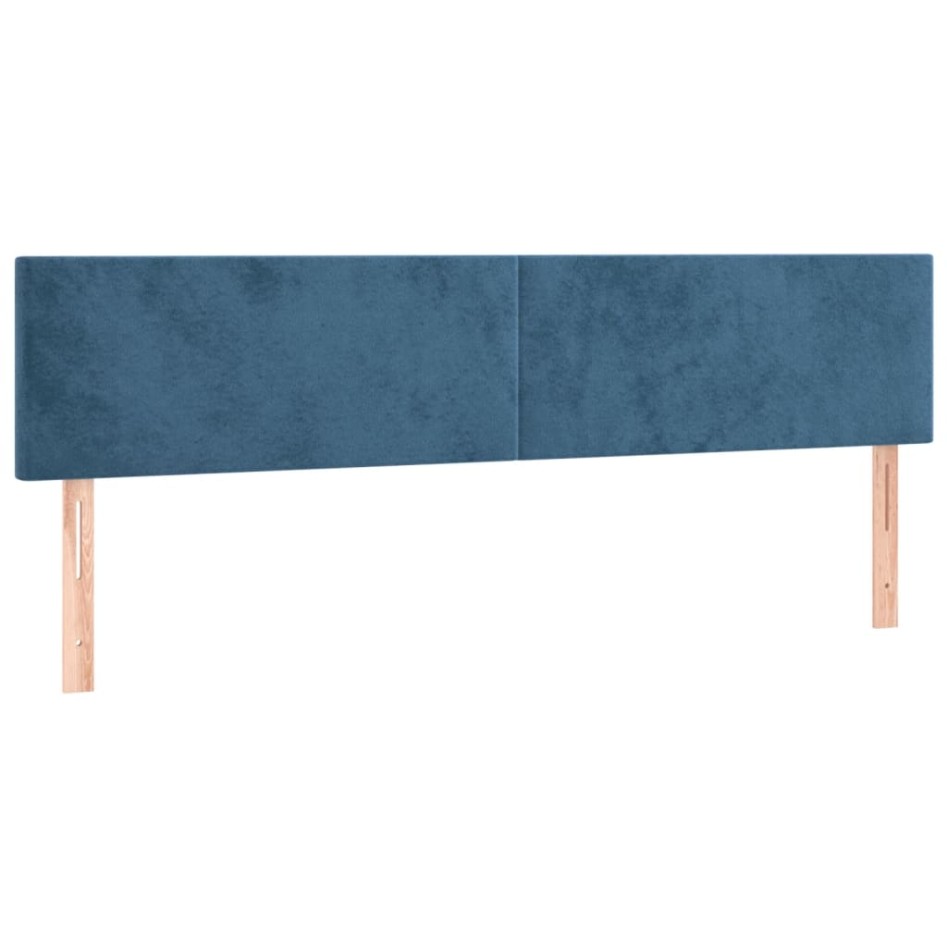 Cama box spring con colchón terciopelo azul oscuro 180x200