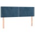Cama box spring con colchón terciopelo azul oscuro 140x190