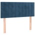 Cama box spring con colchón terciopelo azul oscuro 80x200