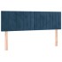 Cama box spring con colchón terciopelo azul oscuro 140x190