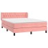 Cama box spring con colchón terciopelo rosa 140x190