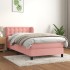 Cama box spring con colchón terciopelo rosa 80x200