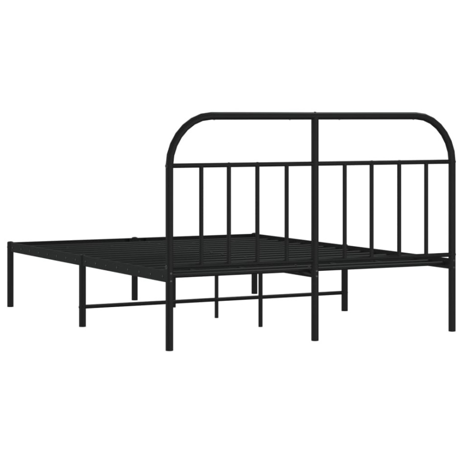 Estructura de cama con cabecero metal negro 140x200
