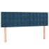 Cama box spring con colchón terciopelo azul oscuro 140x200
