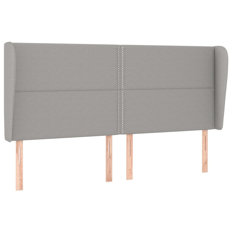 Cama box spring con colchón tela gris claro 180x200