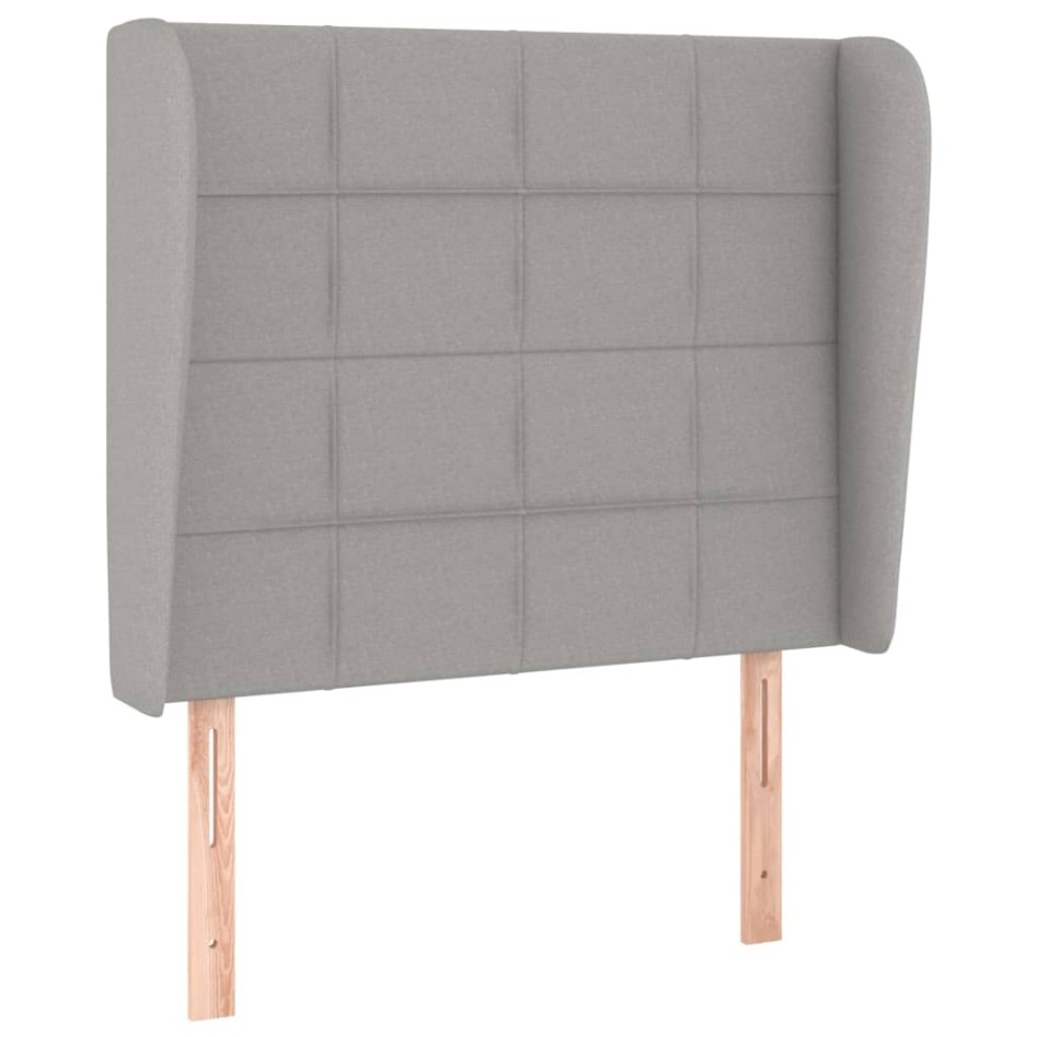 Cama box spring con colchón tela gris claro 100x200
