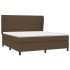 Cama box spring con colchón tela marrón oscuro 160x200