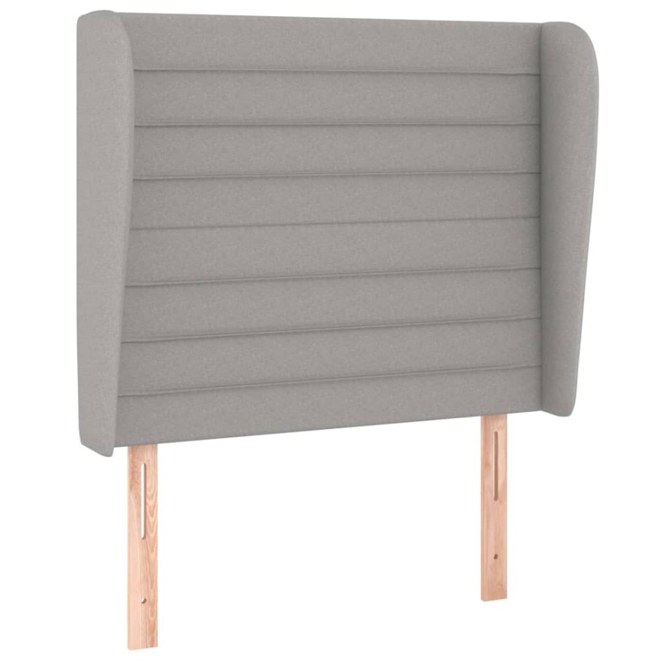 Cama box spring con colchón tela gris claro 80x200