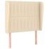 Cama box spring con colchón tela color crema 90x200