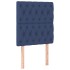 Cama box spring con colchón tela azul 80x200
