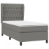 Cama box spring con colchón tela gris oscuro 100x200