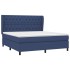 Cama box spring con colchón tela azul 160x200