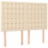 Cama box spring con colchón tela color crema 140x200