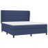 Cama box spring con colchón tela azul 160x200