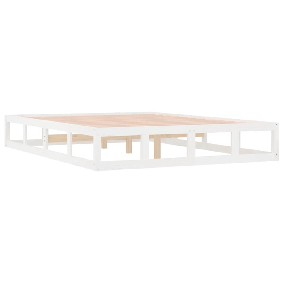 Estructura cama de madera maciza blanca super king 180x200