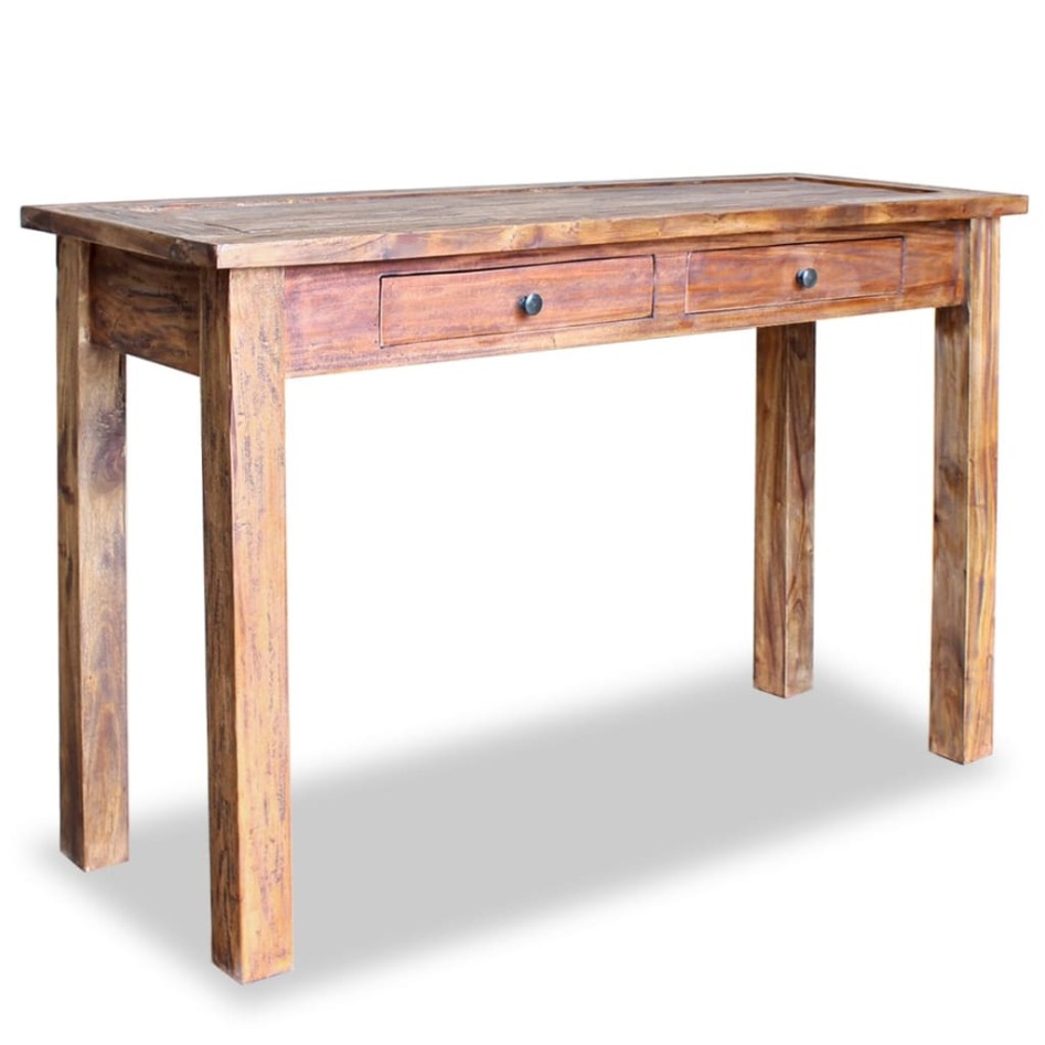 Mesa consola de madera maciza reciclada 123x42x75