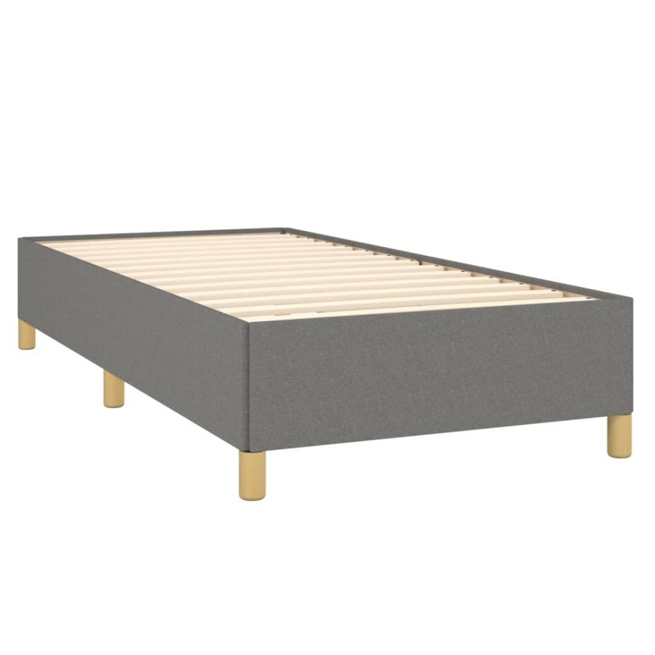 Cama box spring con colchón tela gris oscuro 100x200
