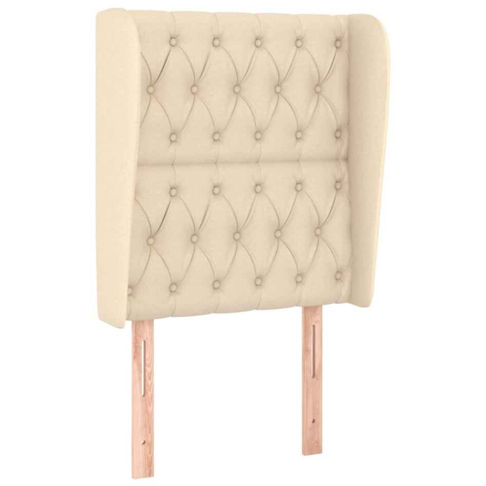 Cama box spring con colchón tela color crema 80x200