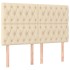 Cama box spring con colchón tela color crema 140x190